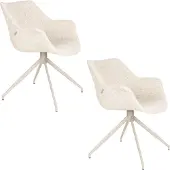 Zuiver Doulton Eetkamerstoelen Armleuning Beige - Set van 2