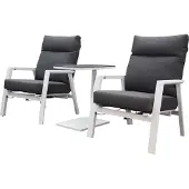AVH-Collectie Vegas Tracy lounge balkonset 3 delig verstelbaar wit aluminium