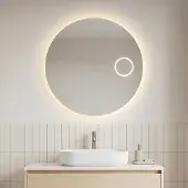 LumenXL Badkamerspiegel Lustra Ø80 cm – touch dimbaar, kleurinstelbaar met verwarming