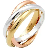 Elli Ring 'Trio' goud / rose-goud / zilver