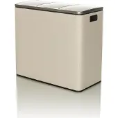 Hjh OFFICE Afvalverzamelaar / afvalscheidingssysteem Clean 9 - 54L (3x18L) staal beige