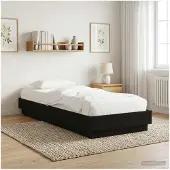 vidaXL Vloerbedframe Zwart eiken 80 x 200 cm Bewerkt hout