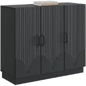 vidaXL Dressoir Zwart 89 x 34,5 x 77 cm Bewerkt hout