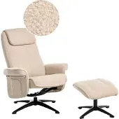 Beliani GERAS - Relaxfauteuil met voetenbank - Beige - Bouclé