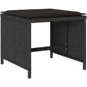 vidaXL 15-delige Tuinset met kussens poly rattan zwart