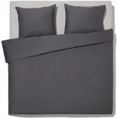 HEMA Dekbedovertrek 240x200/220cm hotel katoen percal donkergrijs (donkergrijs)