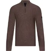 Cavallaro Napoli Sagio gebreide half zip trui bruin met wol