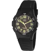 Q&Q VP58J002Y - Horloge - Sport - Analoog - Unisex - Plastic band - Rond - Cijfers - Kunststof - Zwart - Wit - 10 ATM