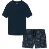 Schiesser Pyjama 'Cotton' donkerblauw