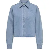 ONLY Shirt 'ONLMAGGIEMAY L/S RHINEST DNM SHIRT CAMICIA JEANS' lichtblauw