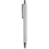 HEMA Balpen glitter zilver blauwschrijvend