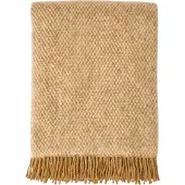 Scandi Living Sandstone wollen plaid 130x180 cm Mosterd