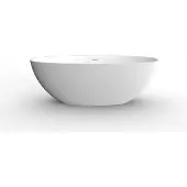 Wiesbaden Vrijstaand ligbad chiek ovaal 165x75 cm solid surface mat wit