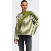 ONLY Shirt 'ONLLUNA HAPPY' olijfgroen / wit
