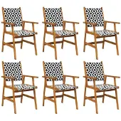 vidaXL Tuinstoelen 6 stuks massief acaciahout