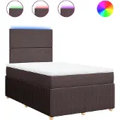 vidaXL Boxspring met matras stof donkerbruin 120x190 cm