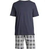 Schiesser Pyjama kort 'Night & Home' grijs gemêleerd