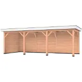 Westwood Douglas overkapping, 750 x 300, met achterwand en zijwand, Holland Basic