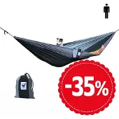 Morethanhip - SINGLE 1 persoons (reis)hangmat Shades of grey - 290 x 145 cm