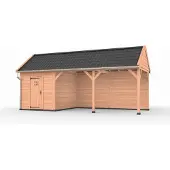 Westwood Douglas overkapping zadeldak, 750 x 300, met schuur en achterwand, Ruiter Basic