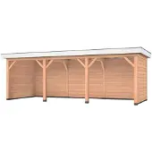 Westwood Douglas overkapping, 750 x 300, met achterwand en twee zijwanden, Holland Basic