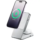Alogic MSCDDWH, universele 2-in-1 oplader met houder, MagSafe+QI, wit