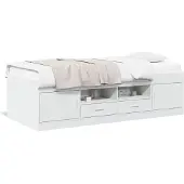 vidaXL Slaapbank met lades zonder matras 75x190 cm wit