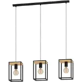 Eglo Hanglamp Libertad Zwart Hout 3xe27 40w