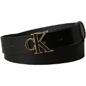 Calvin Klein Riem 'CK Monogram Buckle' goud / zwart