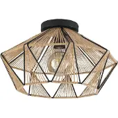 Eglo Plafondlamp Adwickle, dimbaar, bruin / roest, Woon-/ Eetkamer, Textiel / Stof / Zijde, Modern, plafondlamp