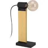Eglo Bailrigg Tafellamp - E27 - 33 cm - Zwart/Bruin - Hout/Staal