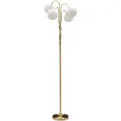 Mauro Ferretti Glamoureuze vloerlamp met 4 lampen – Moderne vloerlamp van goudkleurig metaal en opaalglas – E14 fitting – Hoogte 176 cm