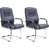 CLP Attila Set van 2 Eetkamerstoelen - Kunstleer grijs