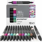 Winsor & Newton 0290142 Promarker 12+1 Manga Chibi | Professionele layoutmarkers & alcoholmarkers