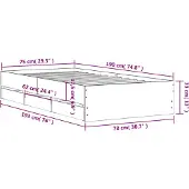 vidaXL Bedframe met lades bewerkt hout zwart 75x190 cm