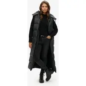 Superdry Lange Bodywarmer met Capuchon en Ripstop Zwart Grootte: 40