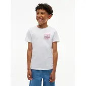 Tommy Hilfiger T-shirt met print - wit Jongens Katoen Ronde hals Printopdruk - maat 152