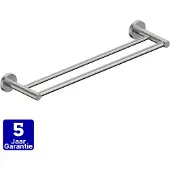 FortiFura Calvi Handdoekhouder - dubbel - rond - PVD - geborsteld RVS SW639929