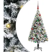 vidaXL Kunstkerstboom met 150 LED Wit 150 cm PVC en Staal en Kunststof