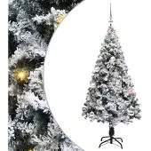 vidaXL Kunstkerstboom met 150 LED Wit 150 cm PVC en Staal en Kunststof