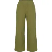 Studio Untold - Dames - Broek wijde pijpen mousseline elastische tailleband - Olijf - Maat 44