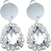 Charme Bijoux Clip oorbellen-Strass-Zilverkleur- geen gaatje-