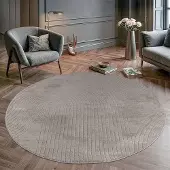 Muratap Vivant japandi art rond vloerkleed laagpolig effen - 240 cm rond