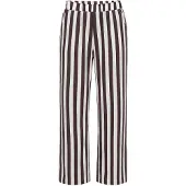 Studio Untold - Dames - Broek wijde pijpen mousseline strepen - Chocolade - Maat 54