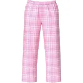 Ulla Popken - Dames - Pyjamabroek ruitpatroon rechte pijpen - Roze - Maat 50+