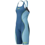 Speedo Fastskin Hyperspark Solid Openback Kneeskin Swimsuit Blauw UK 18 Vrouw