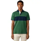 Hackett London Heren Polo Nbr Panel groen (XXL), Casual, Katoen, Korte mouwen HM5600207