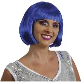 Witbaard Bobline pruik blauw