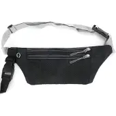 INF Hondenriem handsfree met heuptas Black