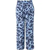 Studio Untold - Dames - Broek wijde pijpen luipaard zoomrand - Lichtblauw - Maat 54+